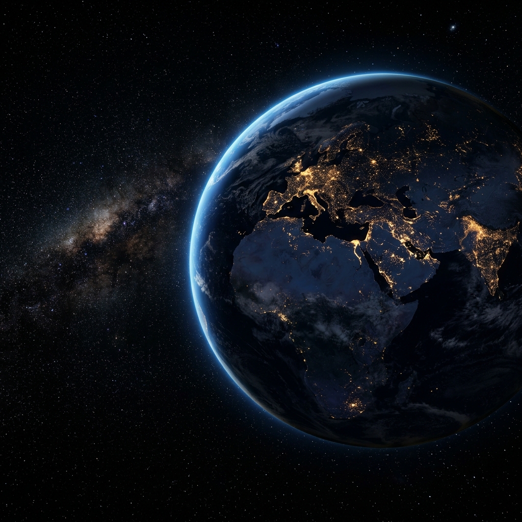 Earth from space — Aldrenor Planet